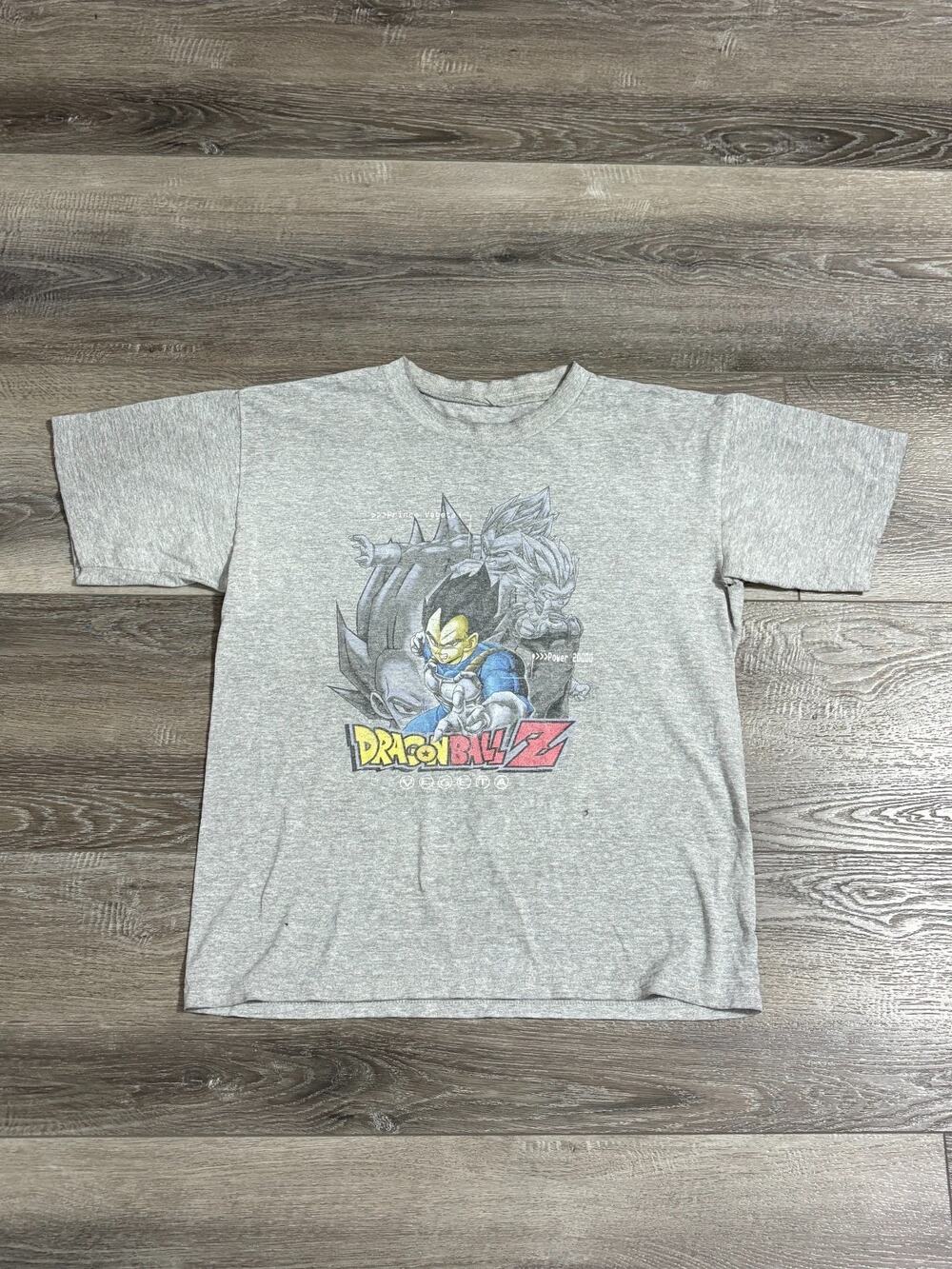 Vintage Dragon Ball Z Vegeta Grey Shirt Retro Anime Y2K Retro - Youth XL